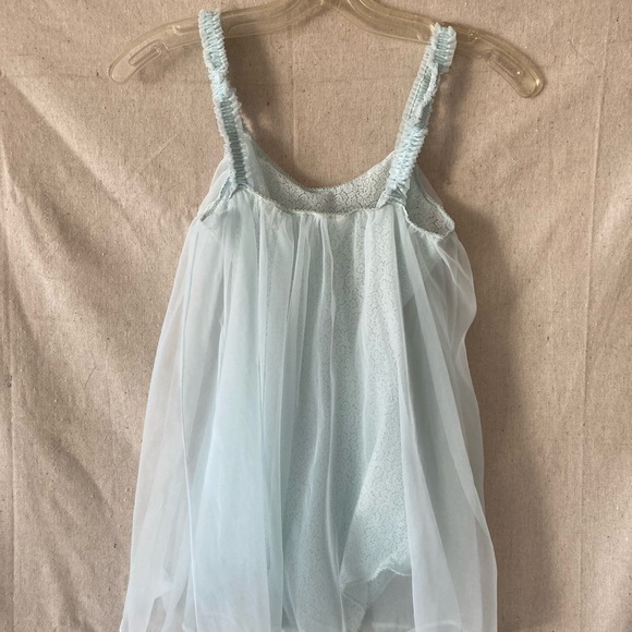 Sheer Light Blue Babydoll Top - Picture 4 of 6